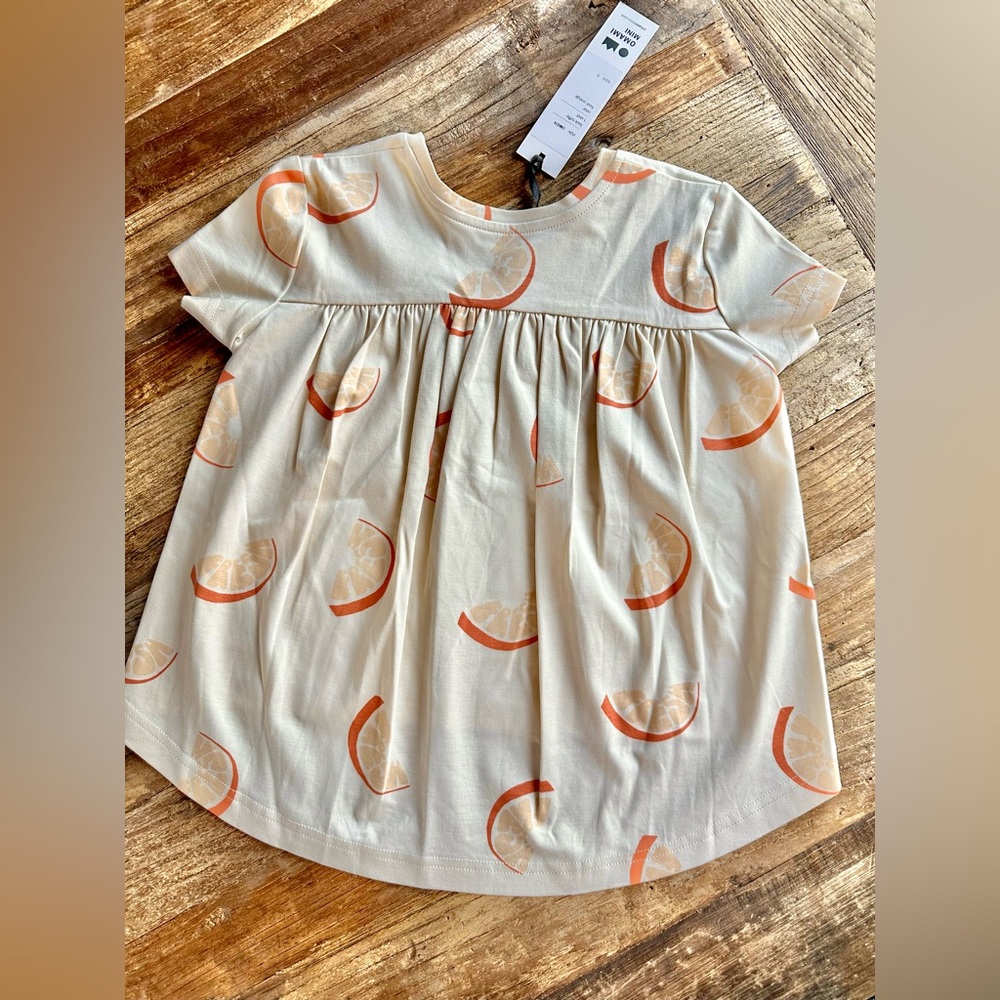 Omamimini Circle Hem Shirt in Fresh Orange 5T - Picture 4 of 6